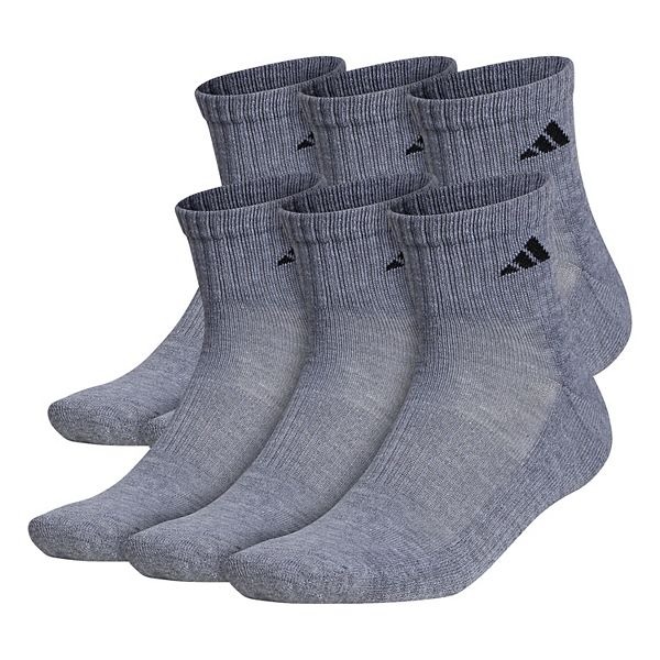Big & Tall adidas 6pack Athletic Cushioned Quarter Socks