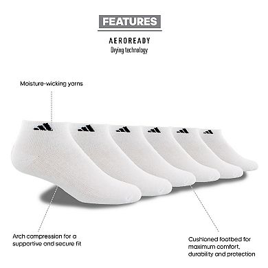 Big & Tall adidas 6-pack Low-Cut Socks