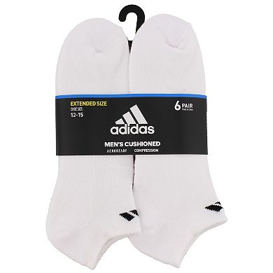 Big & Tall adidas 6-pack No Show Socks