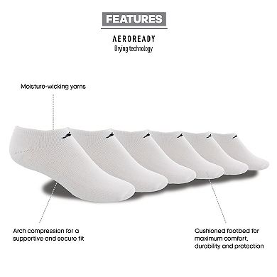 Big & Tall adidas 6-pack No Show Socks