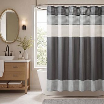 Madison Park Eastridge Faux Silk Shower Curtain