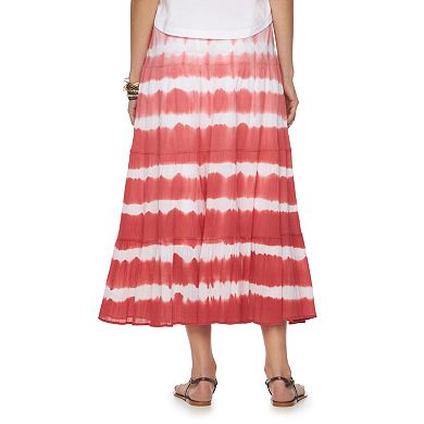 Women's Chaps Tiered Crinkle Skirt