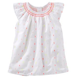 Toddler Girl OshKosh B'gosh® Smocked Poplin Flutter Top
