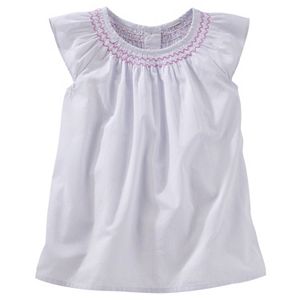 Toddler Girl OshKosh B'gosh® Smocked Poplin Flutter Top