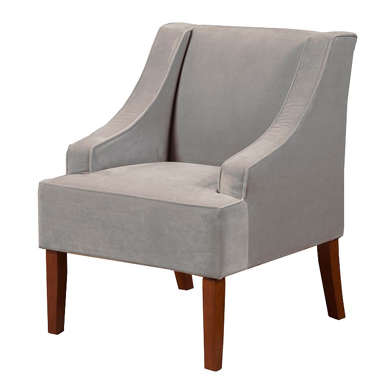 HomePop Velvet Accent Chair, Grey, Furniture