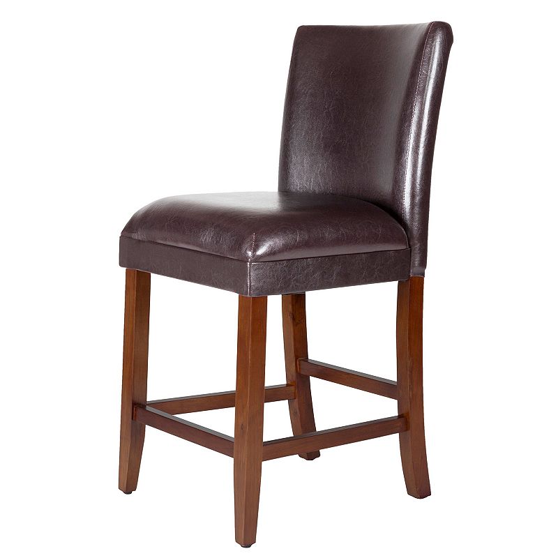 HomePop Luxury Bar Stool 24-in., Brown, Furniture