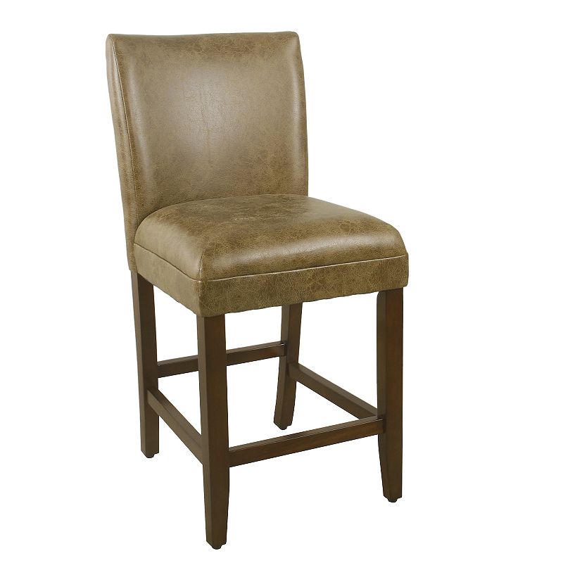 HomePop Luxury Bar Stool 24-in., Brown