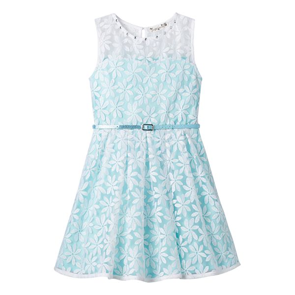 Girls 716 Knitworks Sleeveless Lace Skater Dress