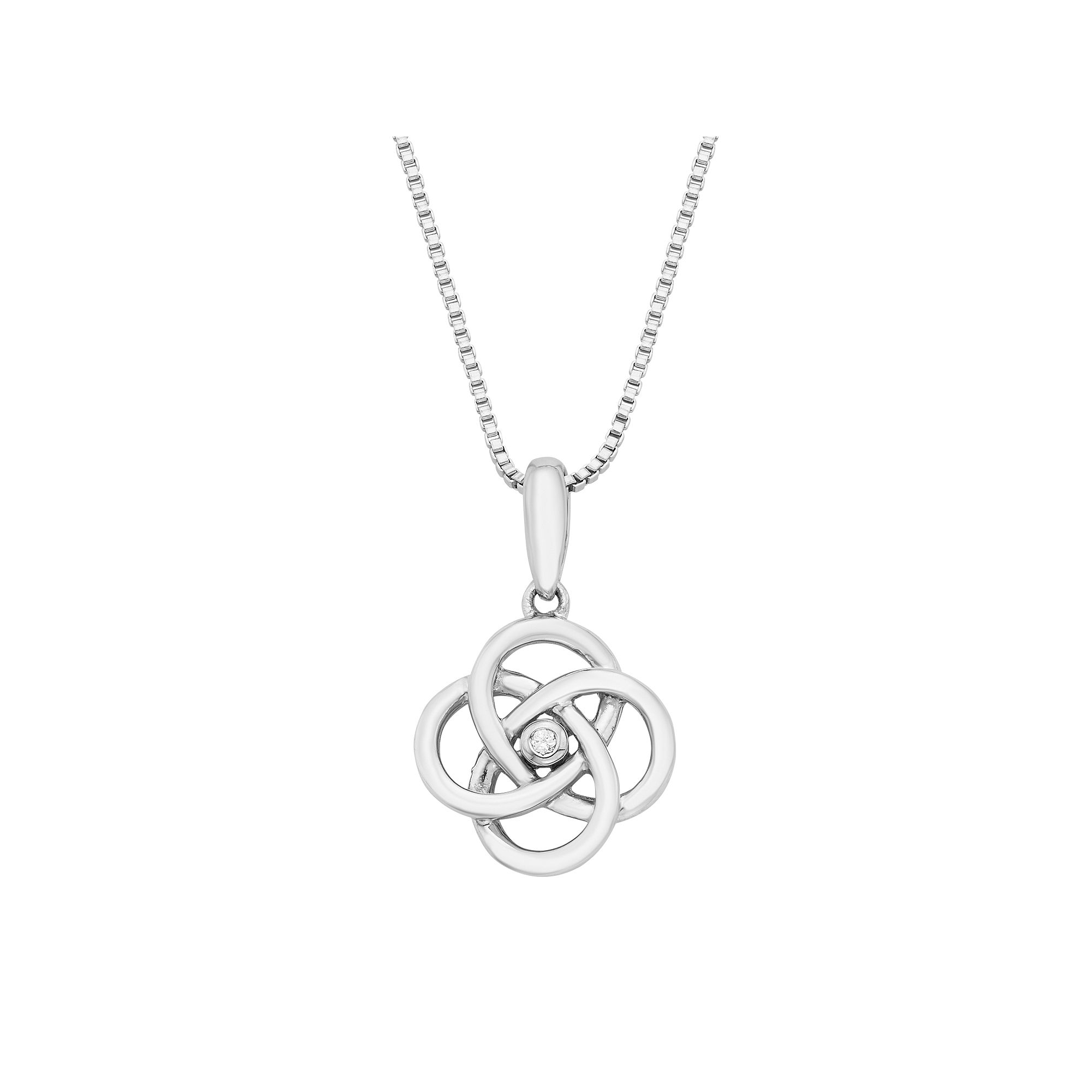 Boston Bay Diamonds Sterling Silver Diamond Accent Celtic Knot Pendant Nec