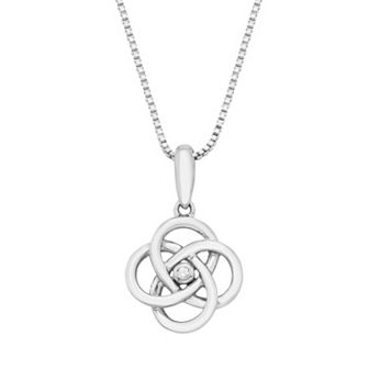 Boston Bay Diamonds Sterling Silver Diamond Accent Celtic Knot Pendant Necklace