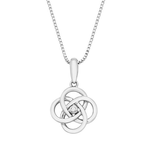 Sterling Silver Diamond Accent Celtic Knot Pendant Necklace