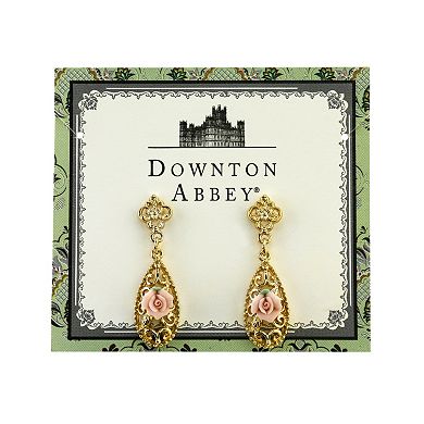 Downton Abbey Flower Filigree Teardrop Earrings
