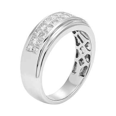 Men's 14k White Gold IGL Certified 1 Carat T.W. Diamond Wedding Band