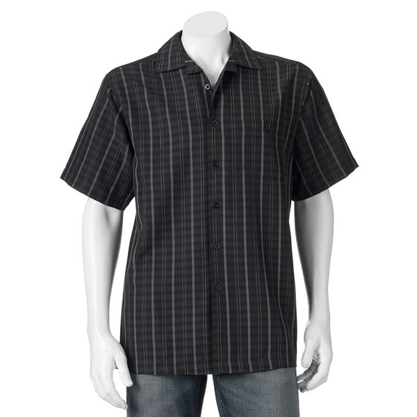 Men's Haggar Textured Microfiber ButtonDown Shirt