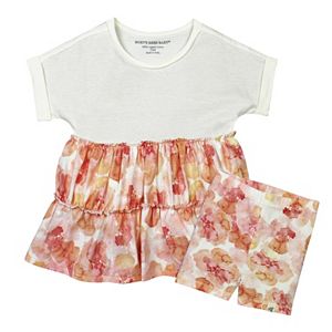 Baby Girl Burt's Bees Baby Organic Floral Tunic & Bike Shorts Set