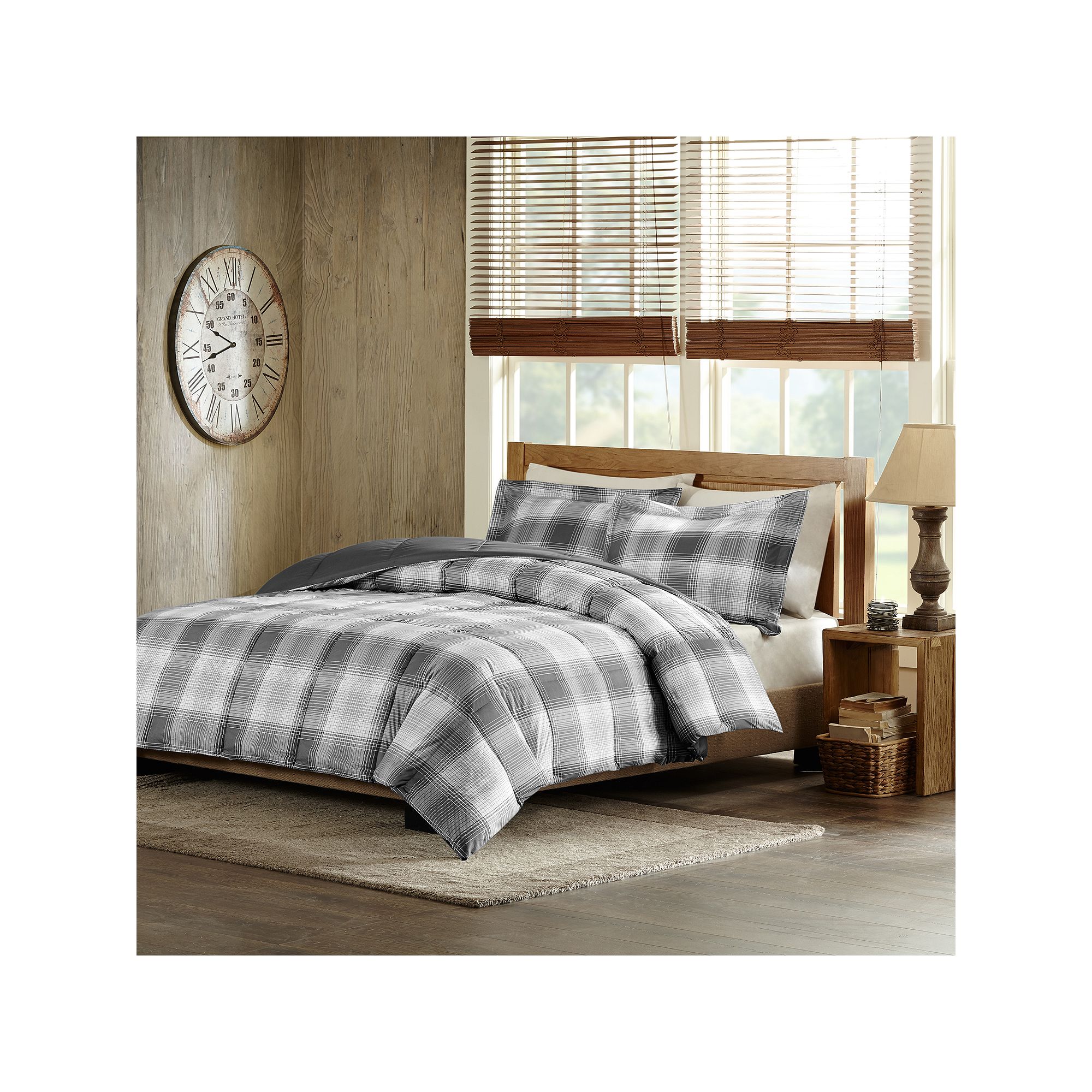 Woolrich Woodsman Softspun Down Alternative Comforter Set, Gray