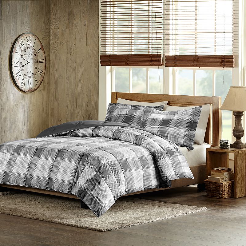 Woolrich Woodsman Softspun Down Alternative Comforter Set, Grey, Full/Queen