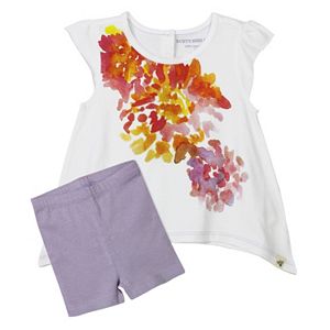 Baby Girl Burt's Bees Baby Organic Floral Tee & Bike Shorts Set