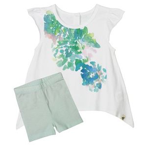 Baby Girl Burt's Bees Baby Organic Floral Tee & Bike Shorts Set