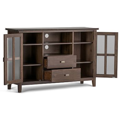 Simpli Home Artisan Tall Brown TV Stand 