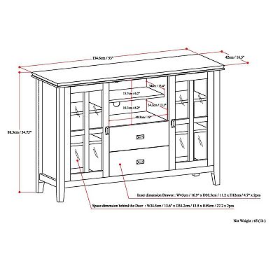 Simpli Home Artisan Tall Brown TV Stand 