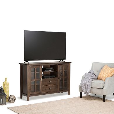 Simpli Home Artisan Tall Brown TV Stand 