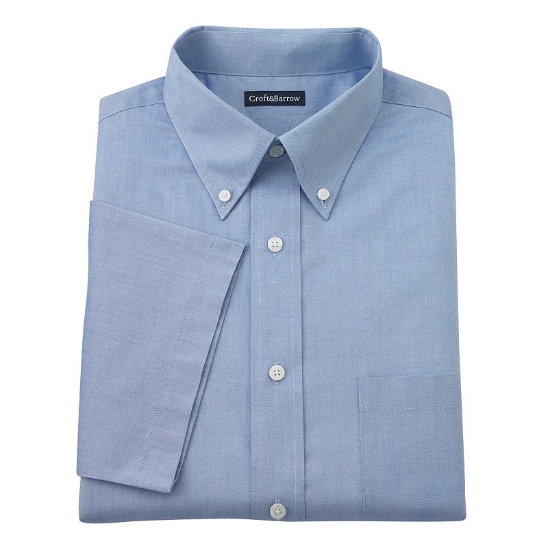 Croft & Barrow® Fitted Solid Pinpoint Oxford Button-Down Collar Dress ...