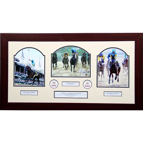 Steiner Sports Victor Espinoza Signed Triple Crown 16 x 32 Framed Collage