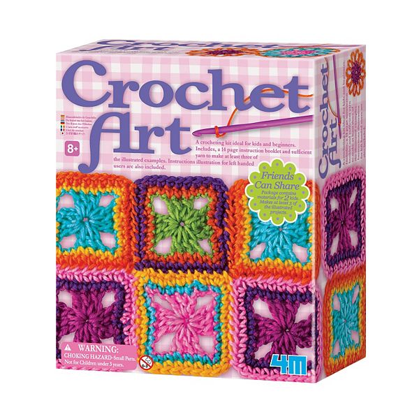 4M Children's Learn to Crochet Art Kit for Kids