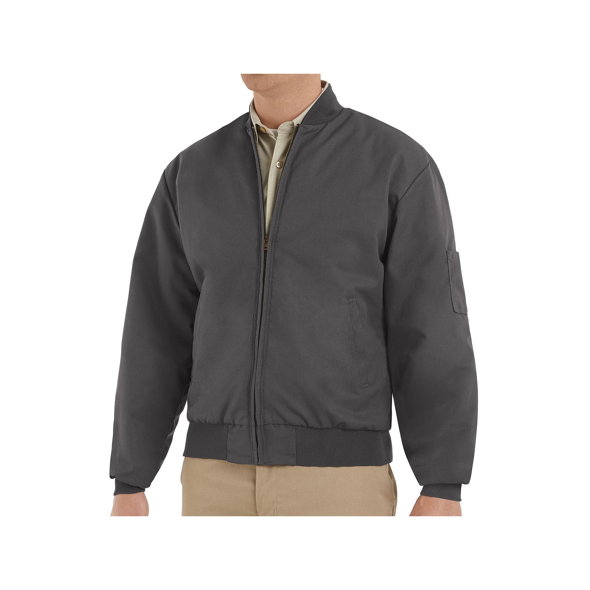 Mens Red Kap Solid Team Jacket, Size: Small, Gray