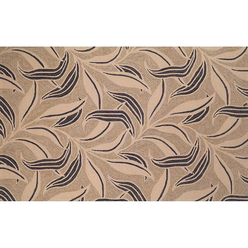 Liora Manne Ravella Leaf Indoor Outdoor Rug, Natural, 2X8 Ft