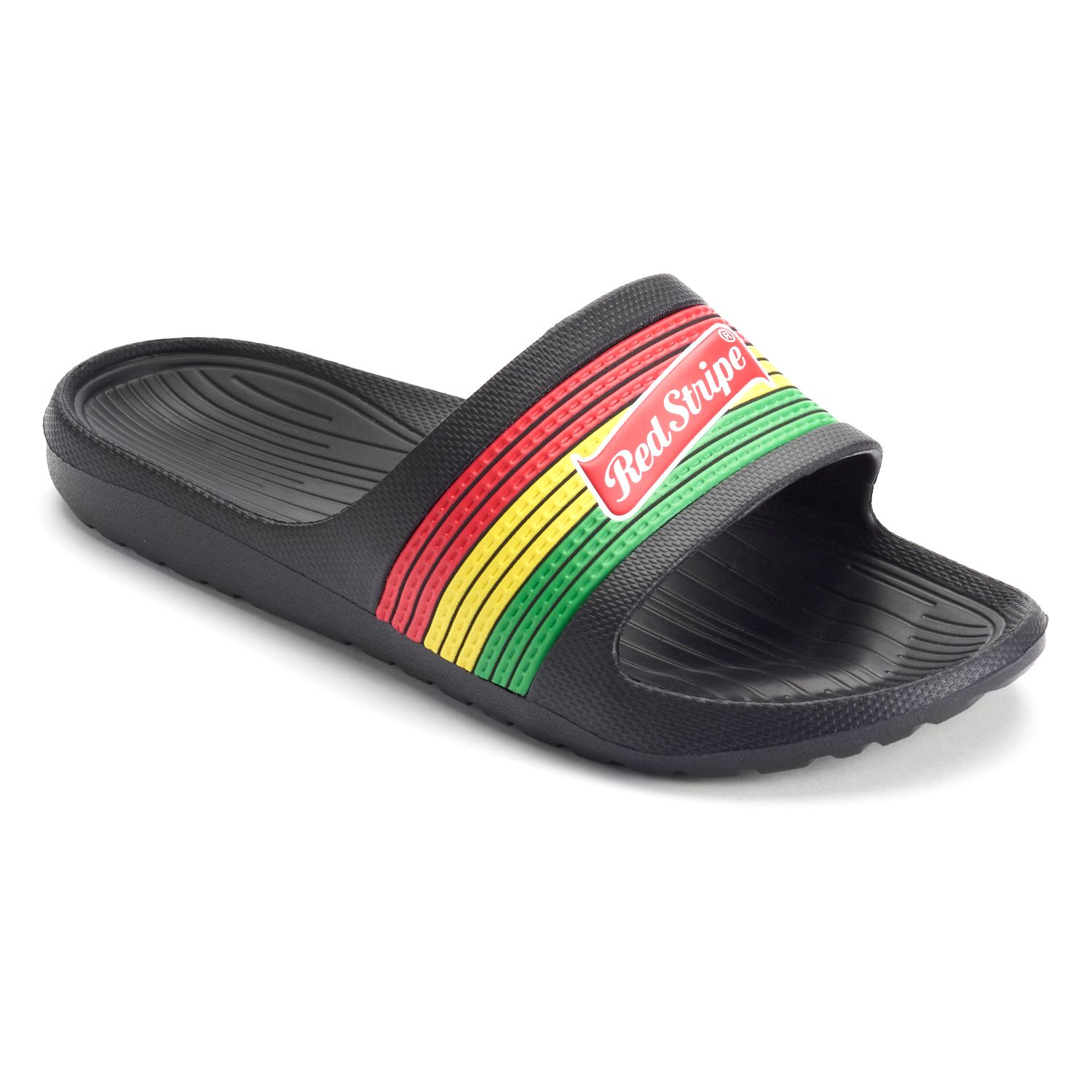 red stripe flip flops