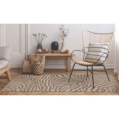 Liora Manne Ravella Zebra Print Indoor Outdoor Rug
