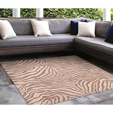 Liora Manne Ravella Zebra Print Indoor Outdoor Rug