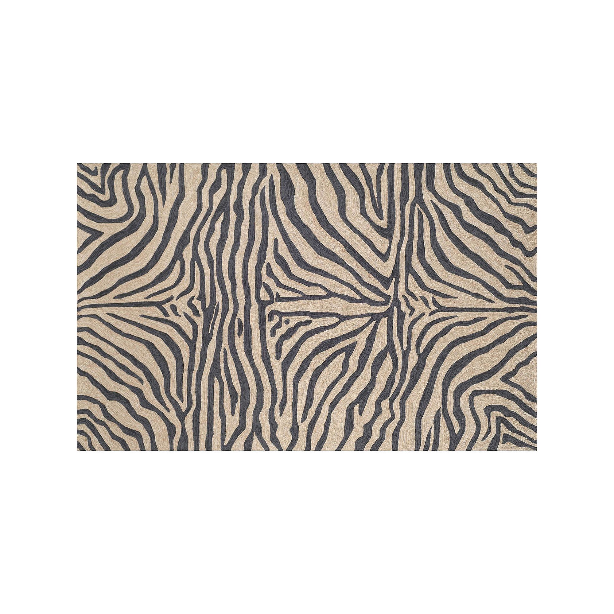 Liora Manne Ravella Zebra Print Indoor Outdoor Rug, Black