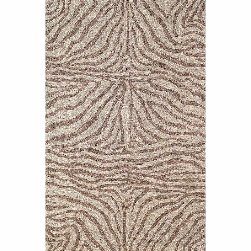 Liora Manne Ravella Zebra Print Indoor Outdoor Rug, Med Brown, 7.5X9.5 Ft