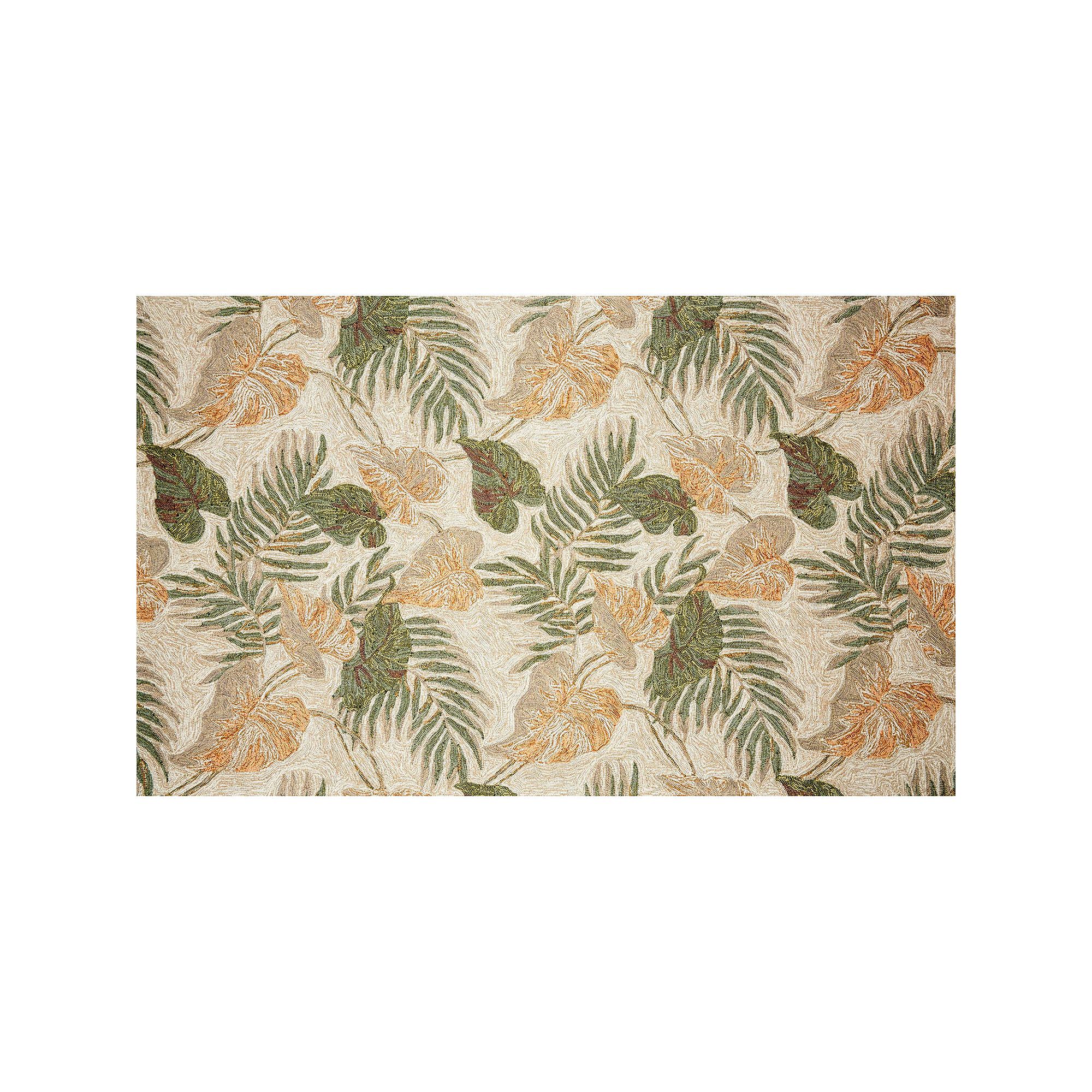 Liora Manne Ravella Tropical Leaf Indoor Outdoor Rug, Neutral