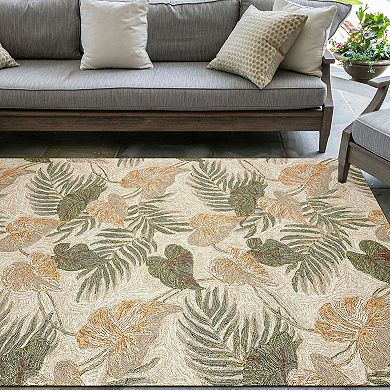 Liora Manne Ravella Tropical Leaf Indoor Outdoor Rug