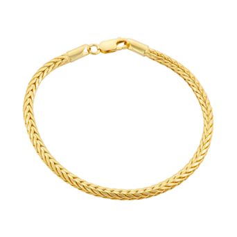 Jordan Blue 14k Gold Over Silver Foxtail Chain Bracelet - 7.5 in.