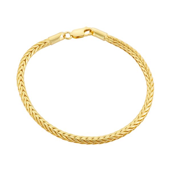 Jordan Blue 14k Gold Over Silver Foxtail Chain Bracelet - 7.5 in.