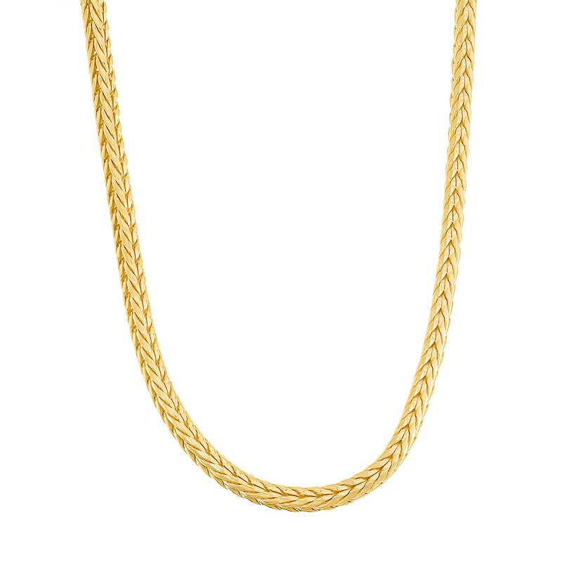 14k Gold Over Silver Foxtail Chain Necklace - 18 in., Womens, Size: 18,