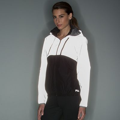Women s FILA SPORT Reflective Hooded Windbreaker Jacket