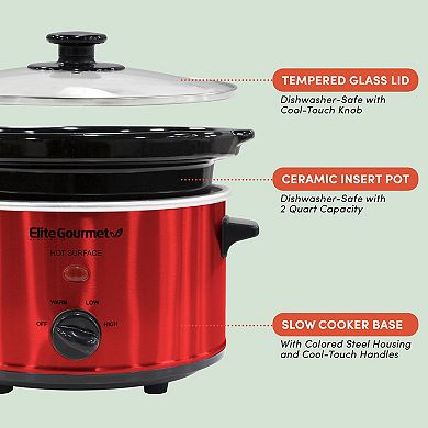 Elite Gourmet 2-qt. Oval Slow Cooker