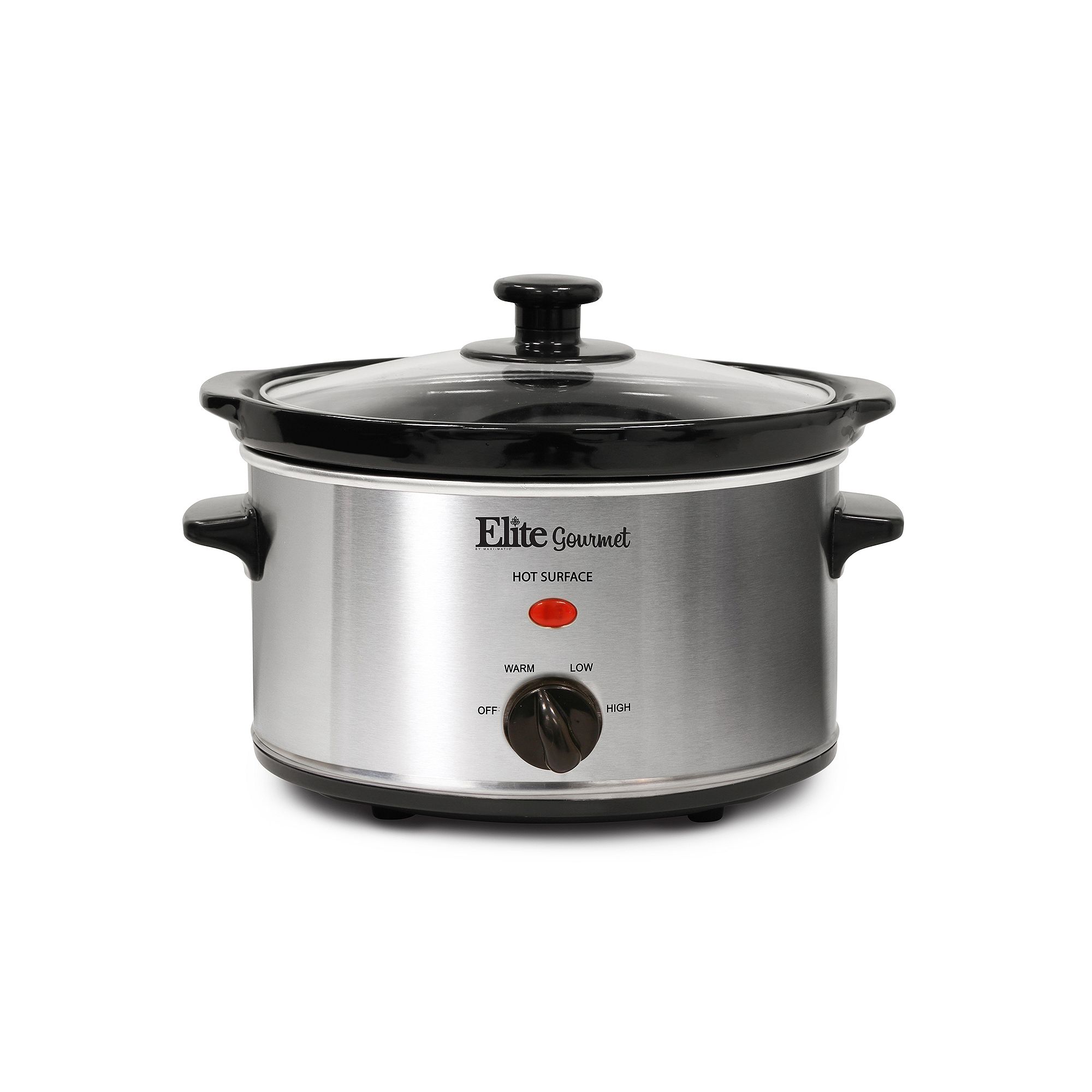 Elite Gourmet 2-qt. Oval Slow Cooker, Silver