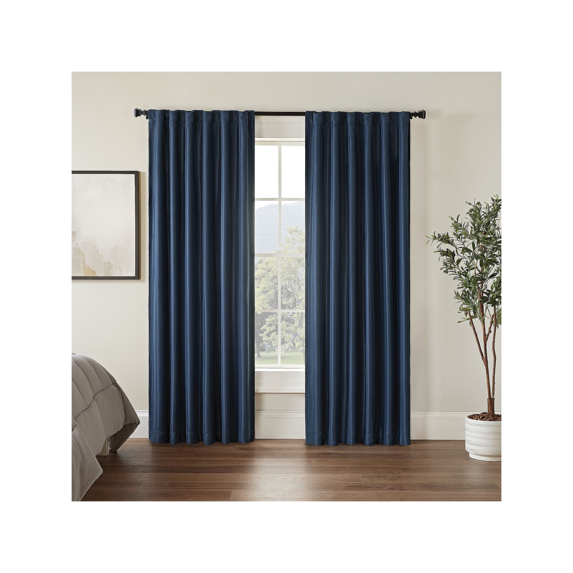 eclipse Fresno Blackout 1-Panel Window Curtain, Dark Blue