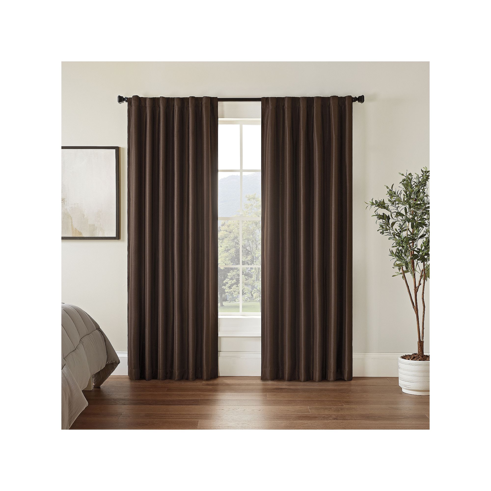 eclipse Fresno Blackout 1-Panel Window Curtain, Brown