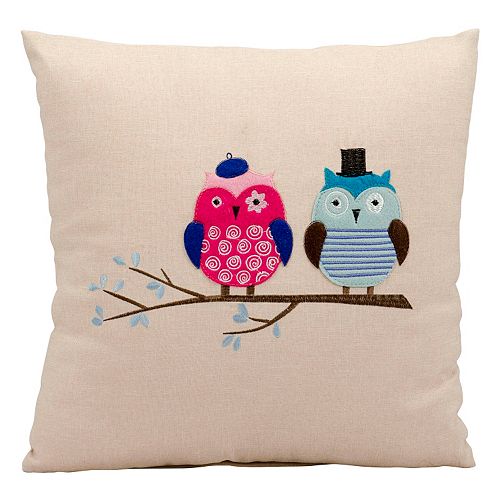 Mina Victory Mr & Mrs Owl Throw Pillow