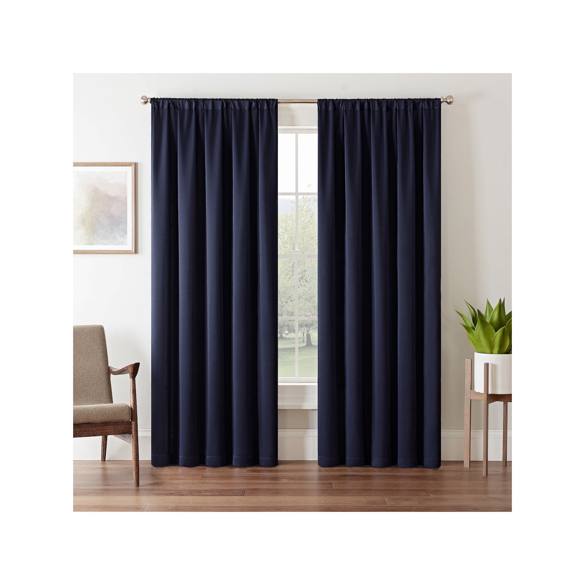 eclipse Tricia Room Darkening 1-Panel Window Curtain, Black