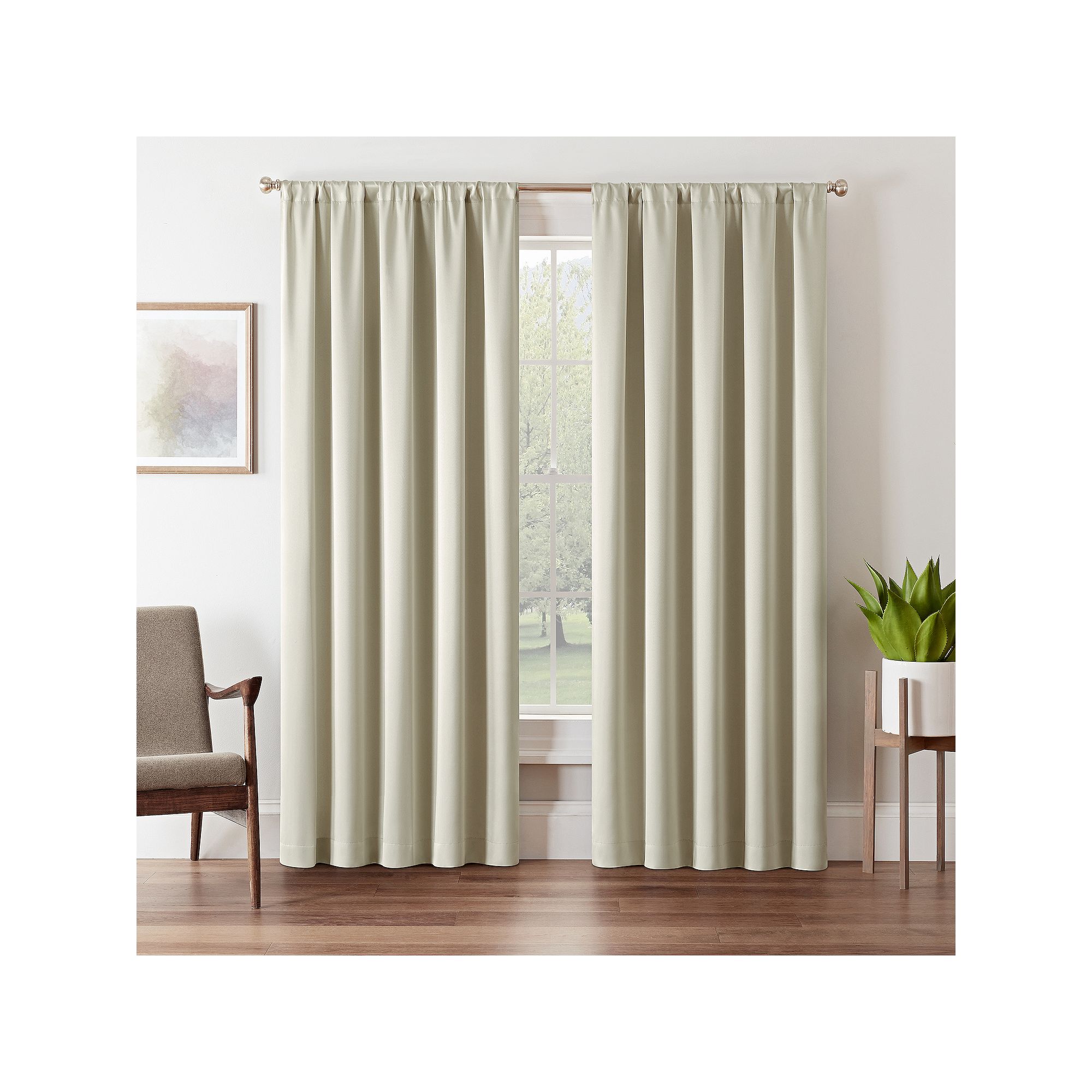 eclipse Tricia Room Darkening 1-Panel Window Curtain, Grey