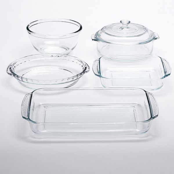 Libbey Baker's Basics 5-Piece Glass Casserole Baking Dish Set with